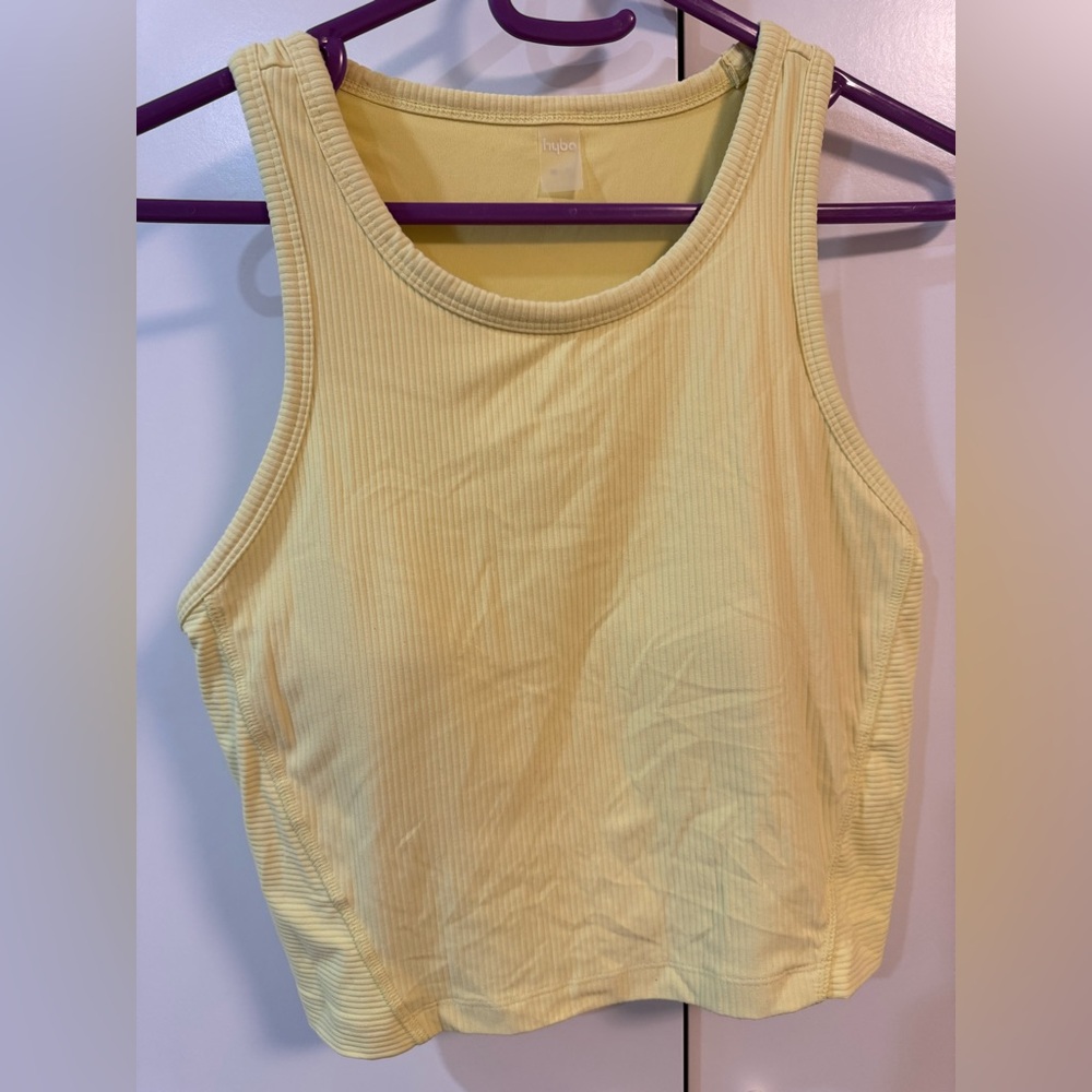 Lemon Yellow Ribbed Tank Top